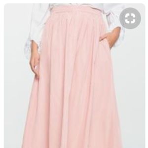 Taffeta Ball Gown Maxi Skirt, Pink, 20, Pockets